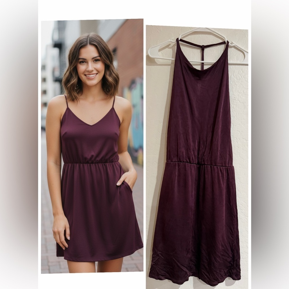 Wilfred Free Burgundy Spaghetti Strap Dress size S